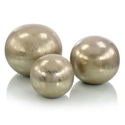 Set of Three Golden Orbs