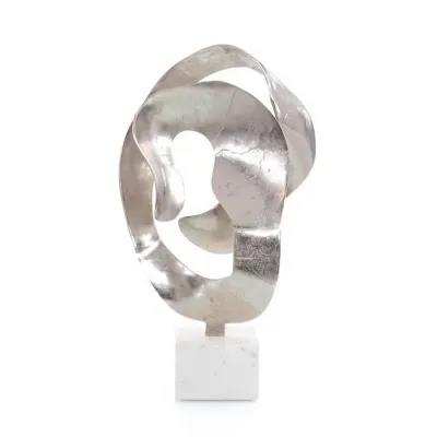 Organic Looped Sculpture in Nickel