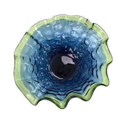 Royal and Emerald Handblown Glass Bowl