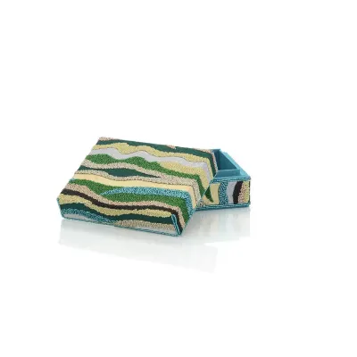 Tabby Beaded Box Small 3.75"H x 8.25"W x 6.25"D