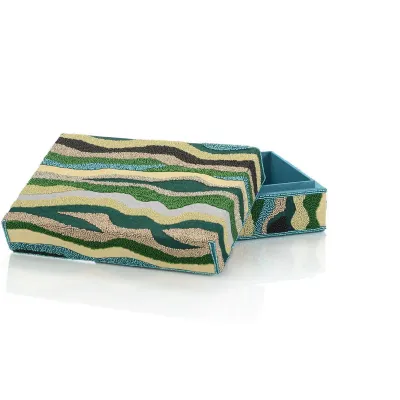 Tabby Beaded Box Large 4.75"H x 12.25"W x 8.25"D