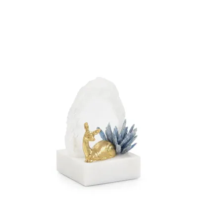 Fawn's Repose Sculpture on Marble III