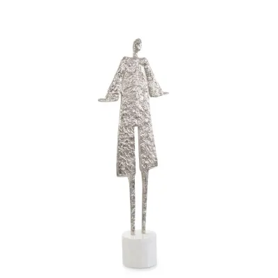 Posing Silhouette Sculpture on Marble, Small Nickel