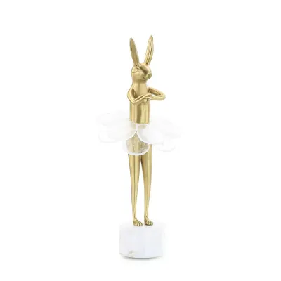 Ballerina Bunny Sculpture on Marble Base II