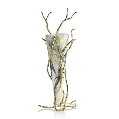 Overgrown White Glass Vase