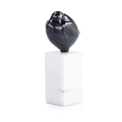 Bronzed Bird Sculpture on Marble Base