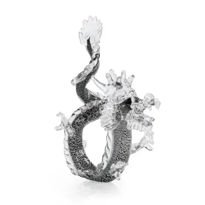 Glass Blue Dragon Sculpture Large