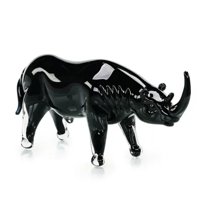 Glass Rhino Sculpture