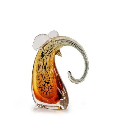 Abstract Glass Elephant Sculpture Small
