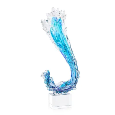 Sweeping Wave Sculpture on Crystal