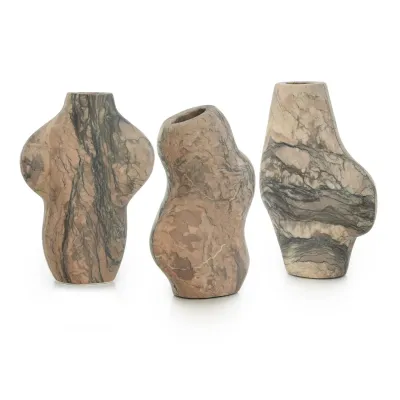 Flowing Marble Vases Set of 3