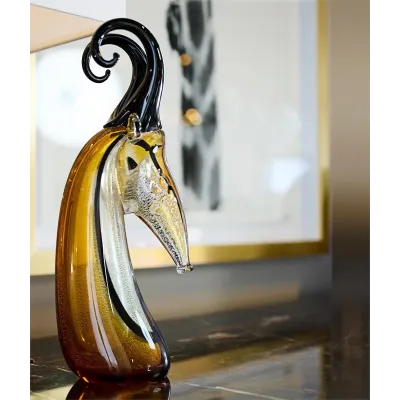 Abstract Glass Antelope Sculpture