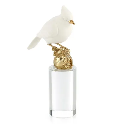 Cardinal Sculpture on Crystal