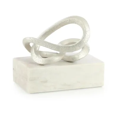 Abstract Coil Sculpture on Marble Wide