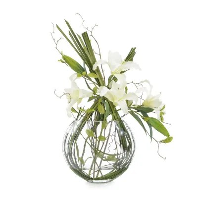 Oriental Lilies & Blades 27"H x 21"W x 12"D