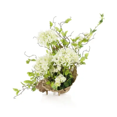 White Agapanthus Leaf Sculpture