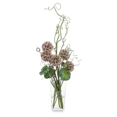 Curly Willow and Purple Scabiosa