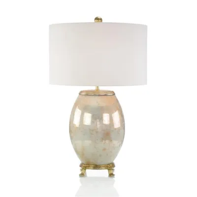 Melded White and Brass Table Lamp