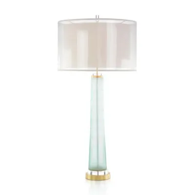 Pale Aqua and Gold Table Lamp