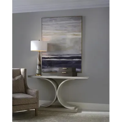 Furling Cream and Caramel Buffet Lamp