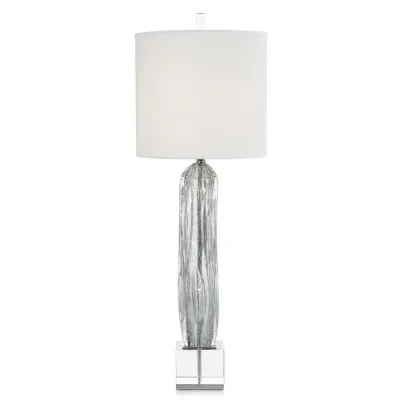 Argentine Blue-Grey Art Glass Buffet Lamp