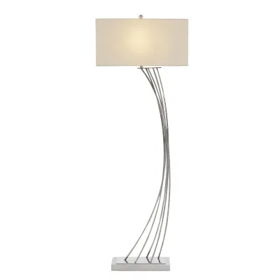 Cambered Nickel Floor Lamp