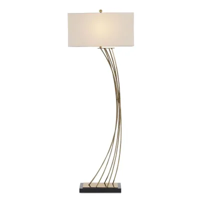 Cambered Brass Floor Lamp