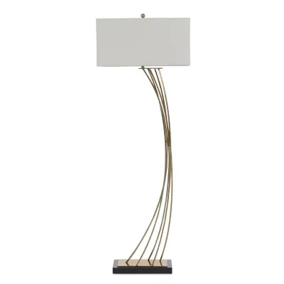 Cambered Brass Floor Lamp