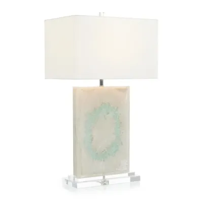 Leaf Table Lamp 32.5"H Turquoise Quartz With Silver