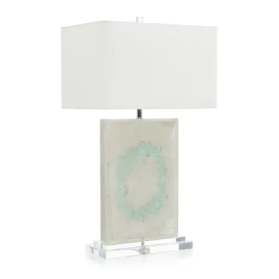 Leaf Table Lamp 32.5"H Turquoise Quartz With Silver