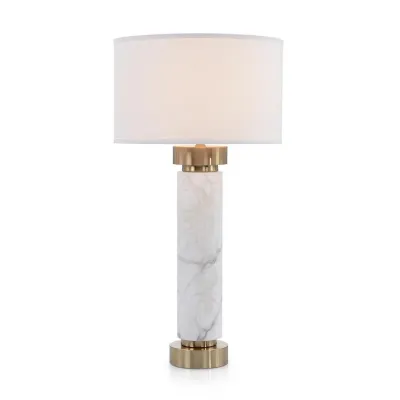 Alabaster and Coffee Bronze Table Lamp 35"H X 19"W X 18"D
