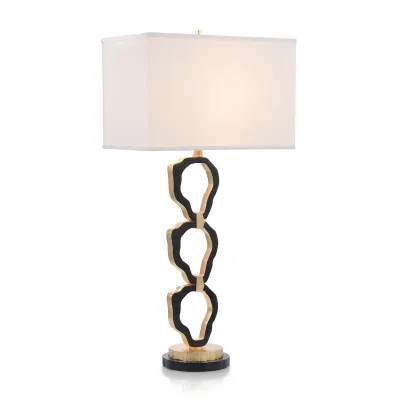 Organic Rings Black and Gold-Leaf Table Lamp 37"H X 18"W X 11"D