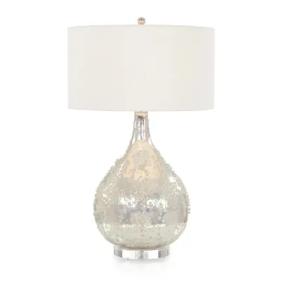Silver Glass Table Lamp 28"H X 20"W X 20"D