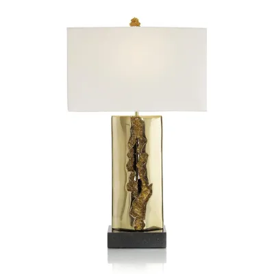 Glass Geode Table Lamp 31"H X 18"W X 9.5"D Golden
