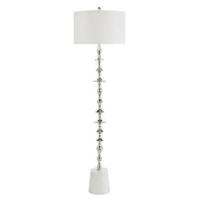 Polished Nickel Floor Lamp 67"H X 18"W X 18"D