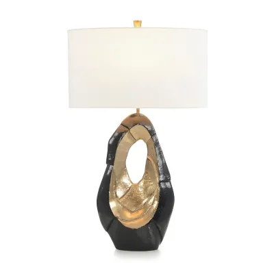 Sculpture Lamp 33.5"H Black And Metallic Gold