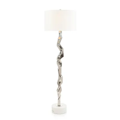 Polished Nickel Geometric 67.5"H Floor Lamp