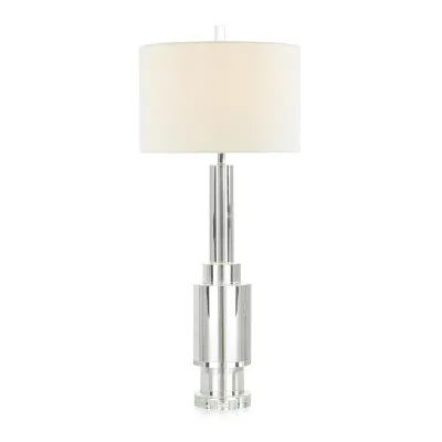 Stepped Deco Crystal Lamp 38"H X 15"W X 15"D