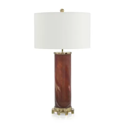 Table Lamp 34"H Burnt Sienna Marbled Glass