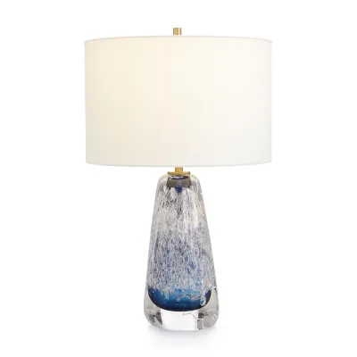 Table Lamp 22.5"H Sapphire Blue Art Glass
