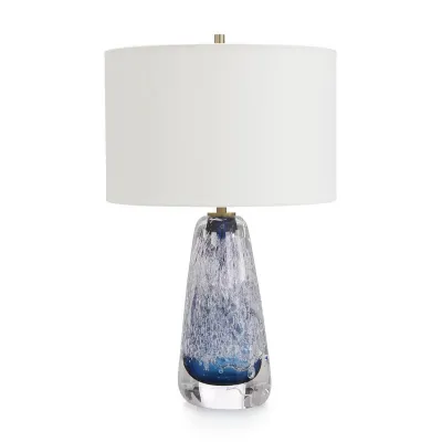 Table Lamp 22.5"H Sapphire Blue Art Glass