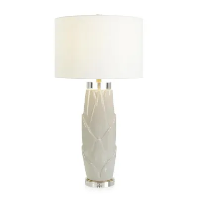 Lush Leaves Table Lamp, Gray