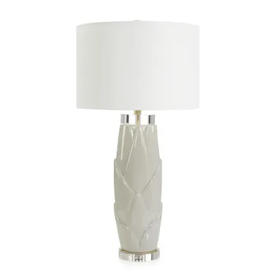 Lush Leaves Table Lamp, Gray