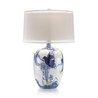 Blue Asian Gardens Table Lamp