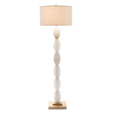 Crisscross Stacked Alabaster Floor Lamp