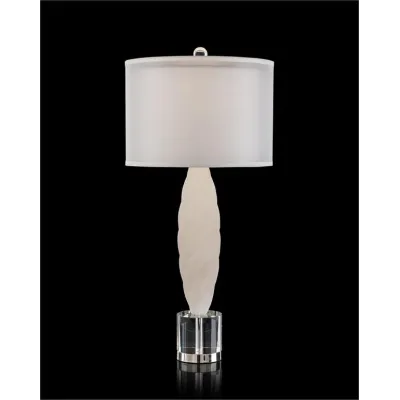 Alabaster Table Lamp with Crystal Base