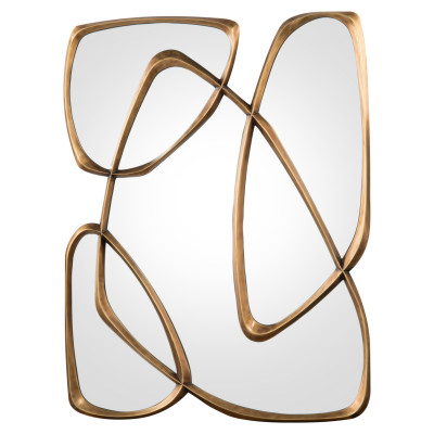 Zeta Rectangular Mirror in Mayan Bronze