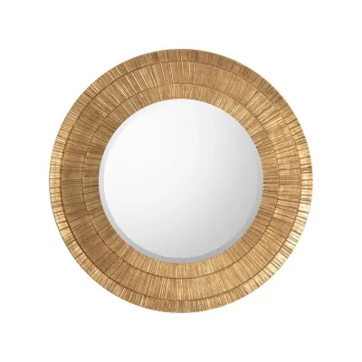 Peili Gold Round Mirror 48"H X 48"W X 3.5"D