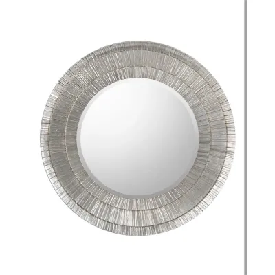 Peili Silver Round Mirror 48"H X 48"W X 3.5"D