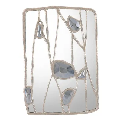 Embellished Branches Mirror, Silver
